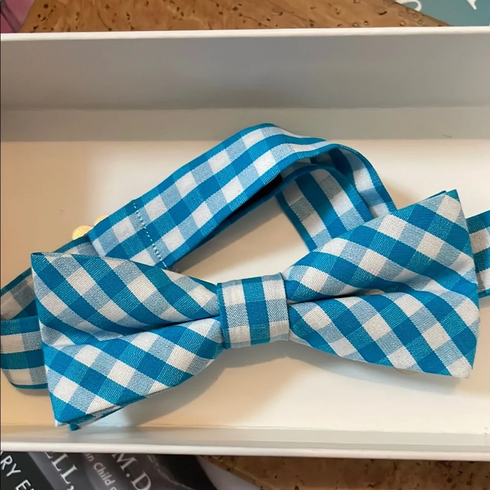 Appaman Blue and White Checkered Adjustable Bow Tie
